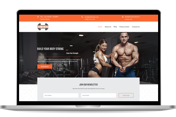 Website design for gym in london